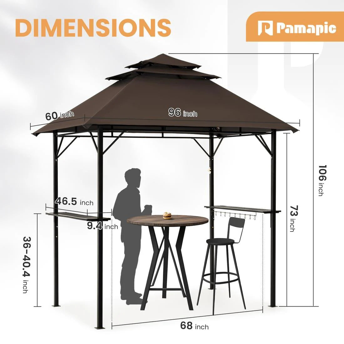 Pamapic Grill Gazebo 8x5ft