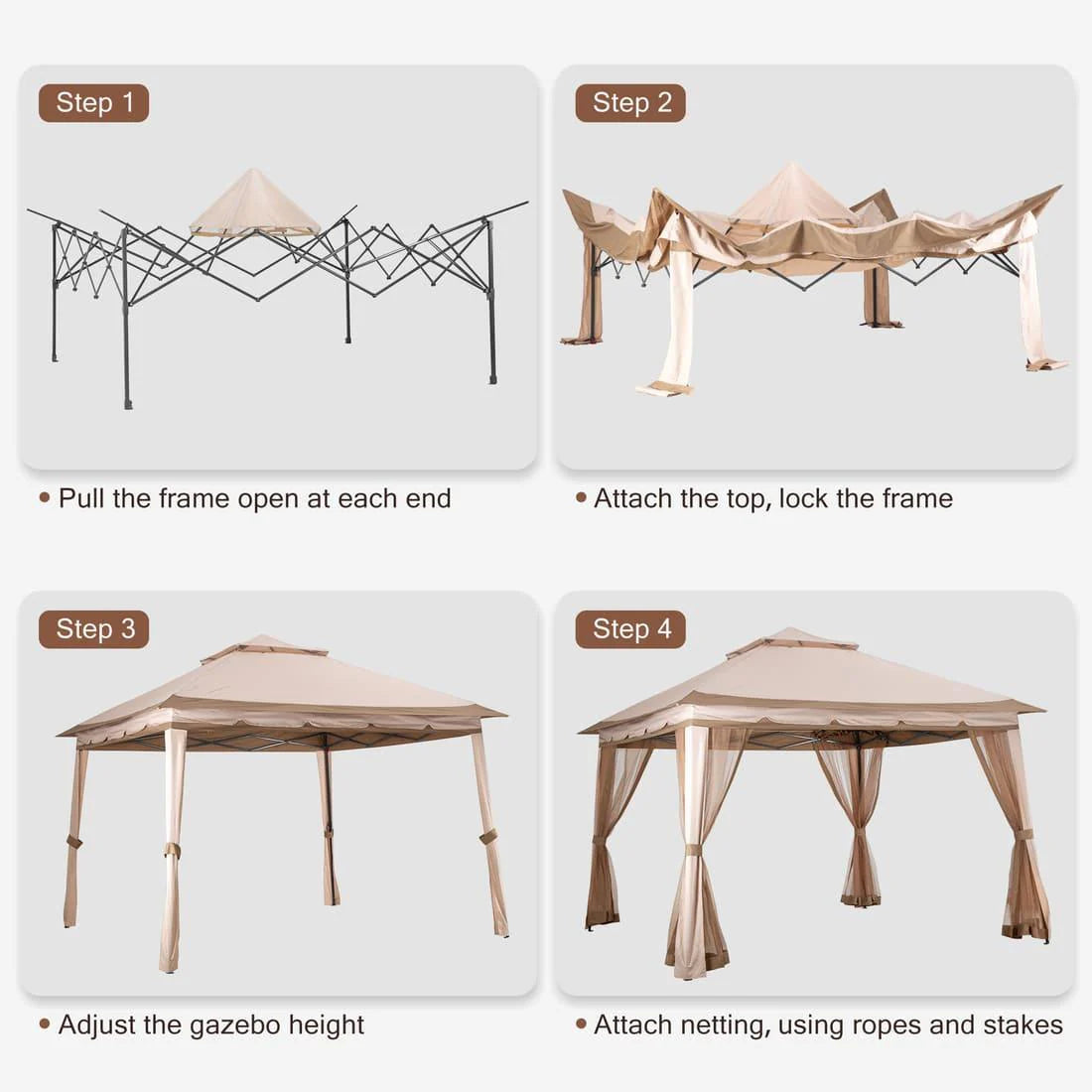 Pamapic Pop-Up Gazebo with Mosquito Net