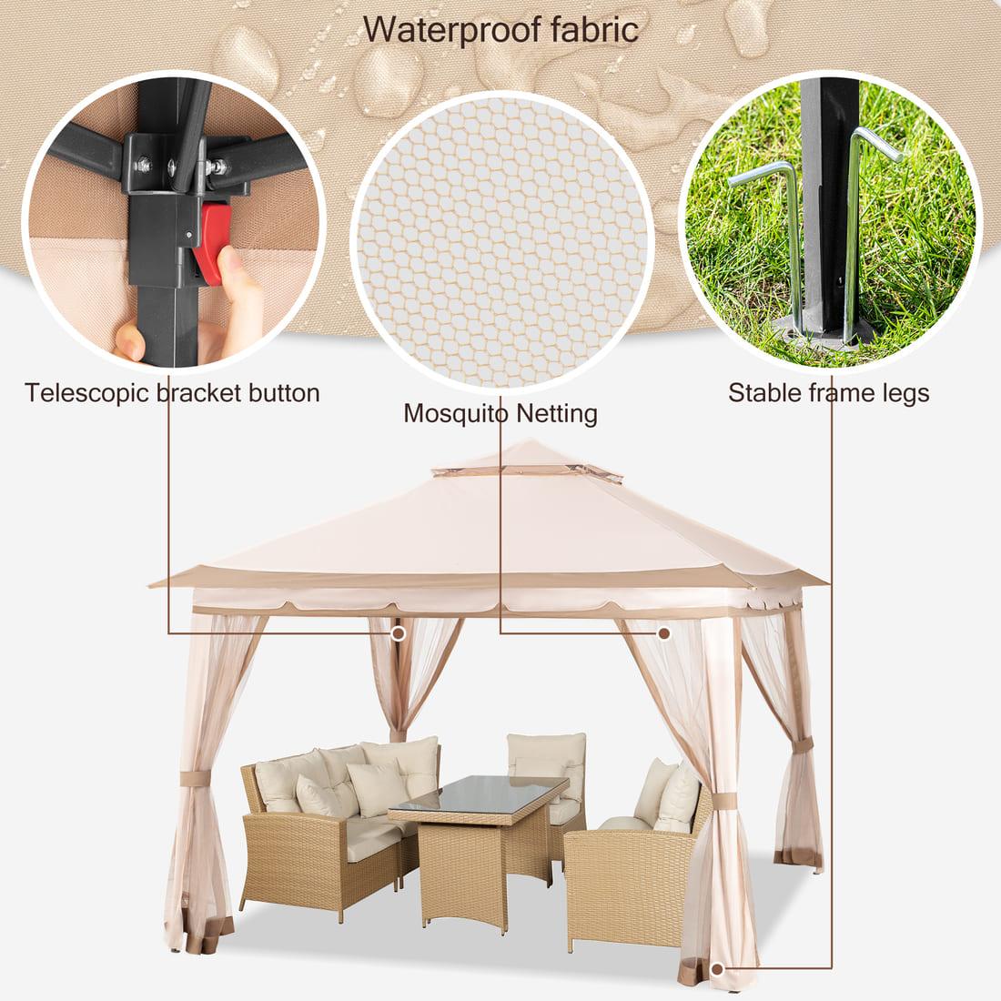 Pamapic Pop-Up Gazebo with Mosquito Net