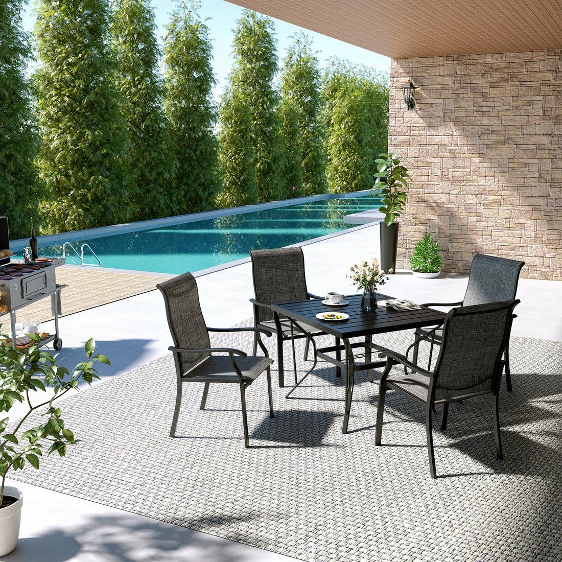 Pamapic 5-Piece Textilene Dining Table Set