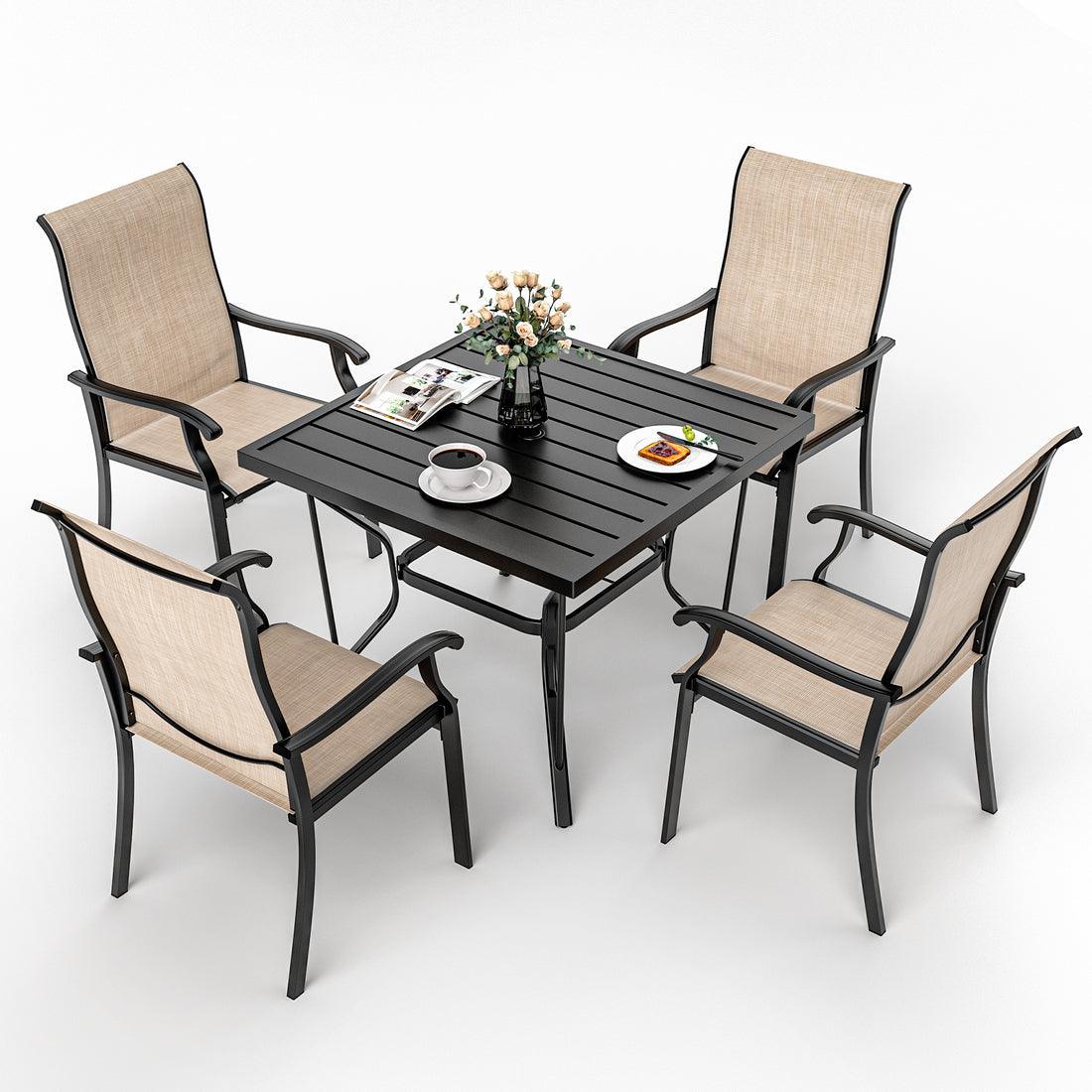 Pamapic 5-Piece Textilene Dining Table Set