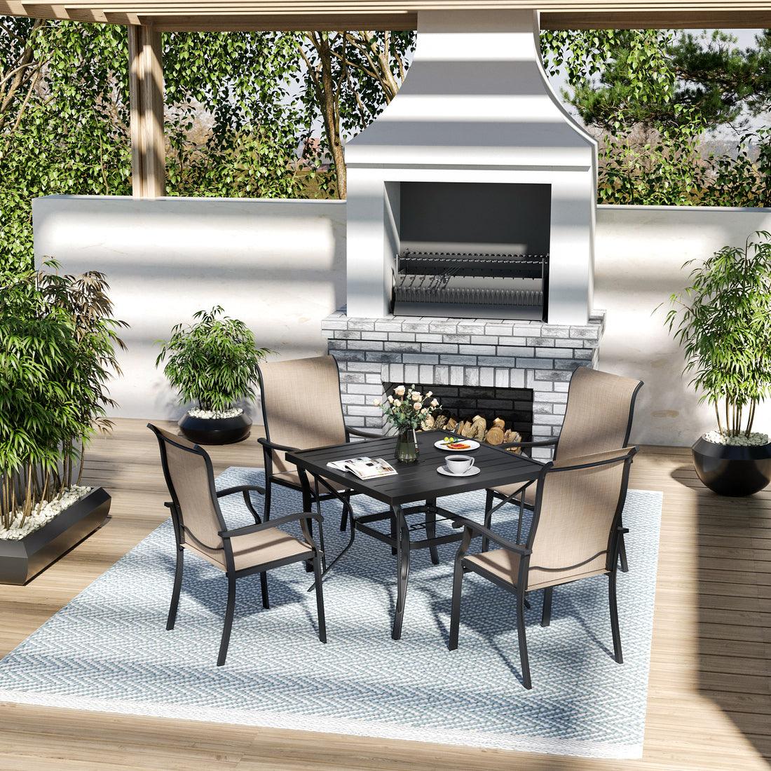 Pamapic 5-Piece Textilene Dining Table Set