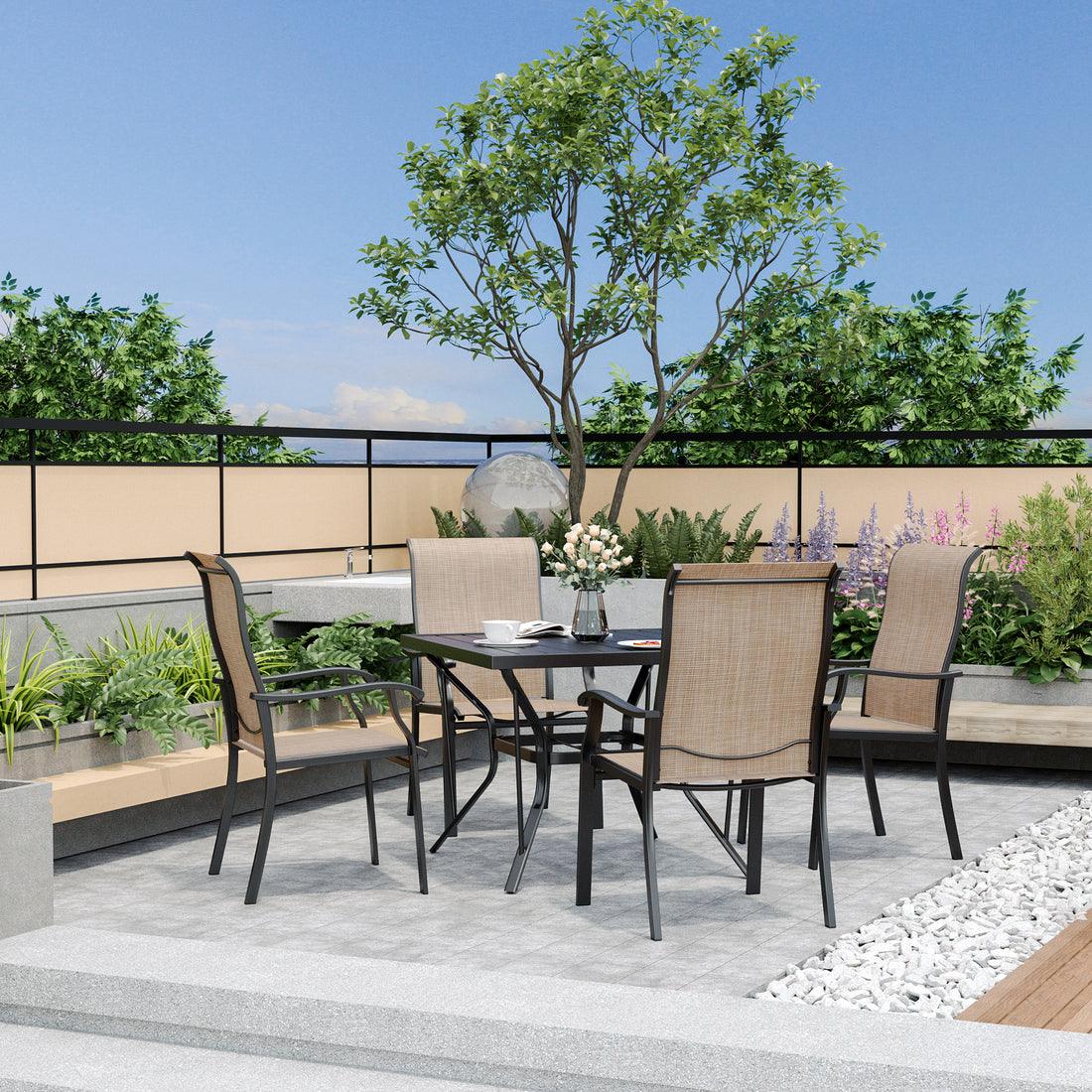 Pamapic 5-Piece Textilene Dining Table Set