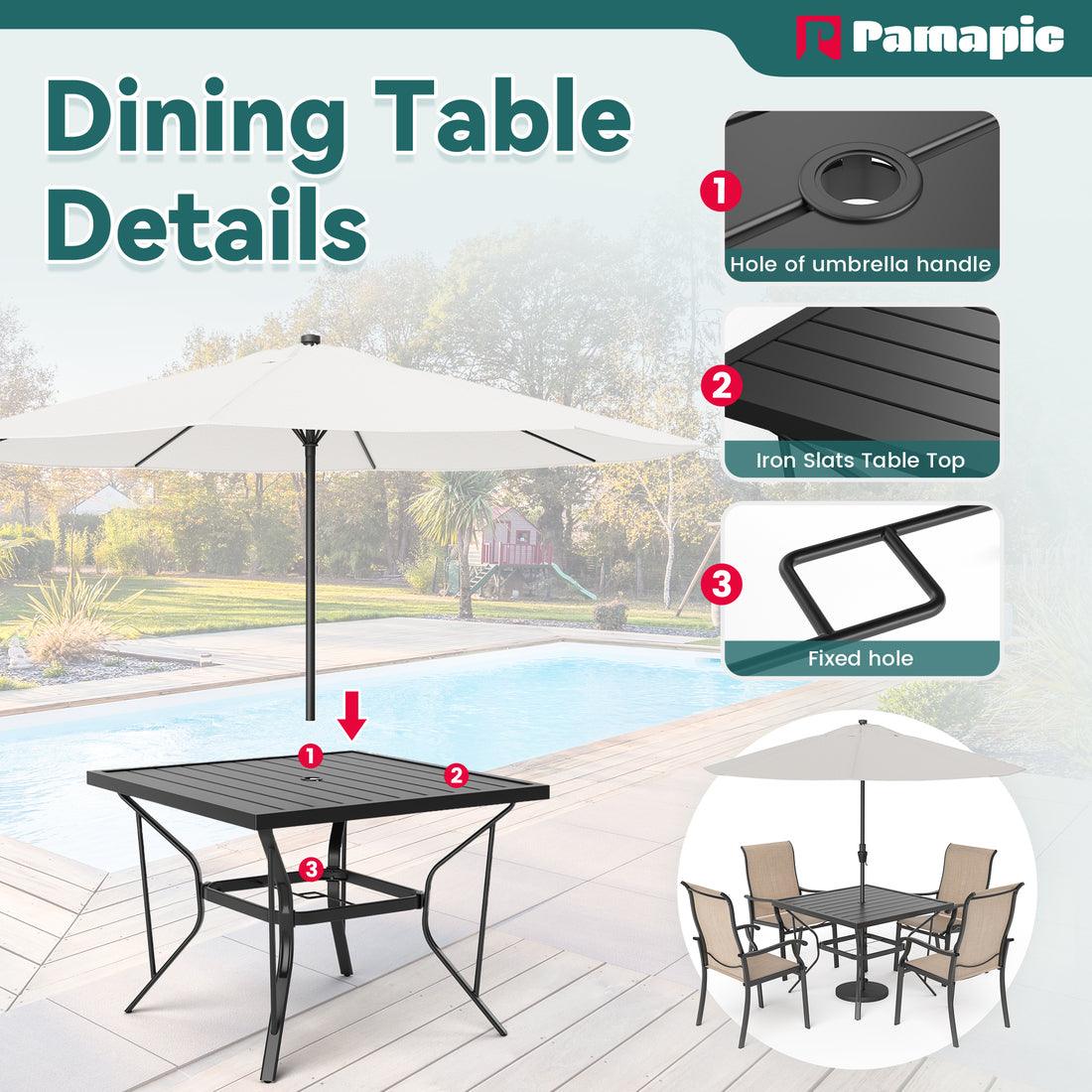 Pamapic 5-Piece Textilene Dining Table Set