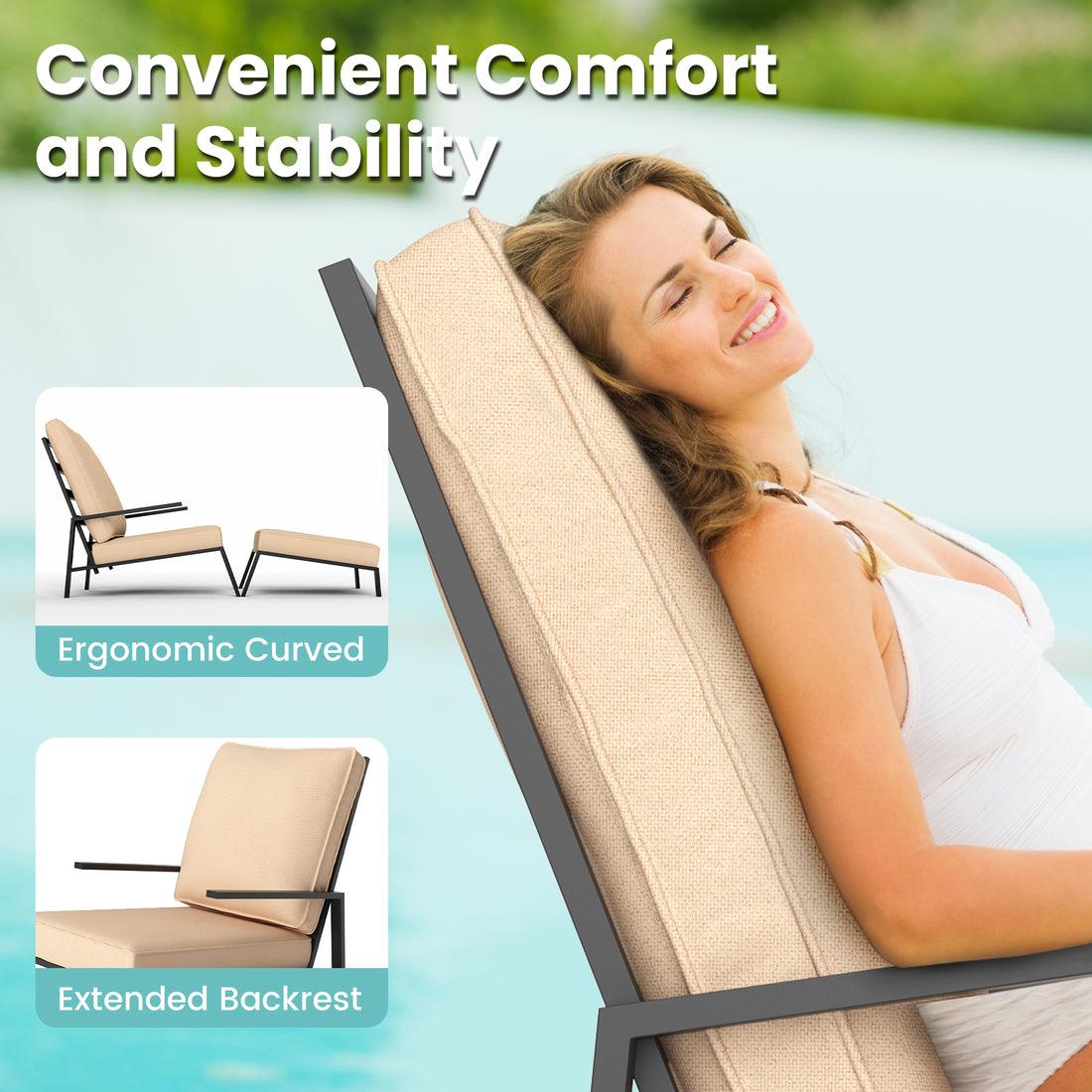 Pamapic 5-Piece Outdoor Metal Patio Chair Set with Ottoman