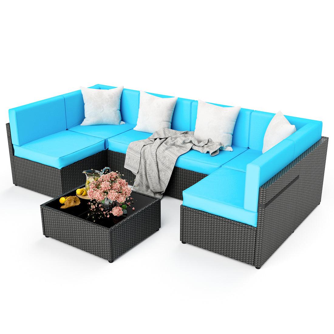 Pamapic 7-Piece Outdoor Sectional Sofa Set