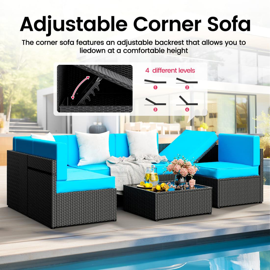 Pamapic 7-Piece Outdoor Sectional Sofa Set