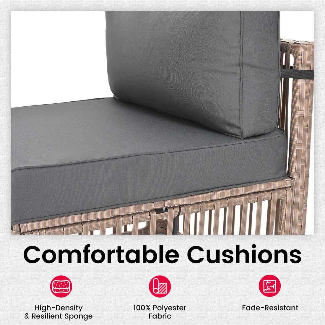 Pamapic 7 Piece Wicker Outdoor Sectional Sofa