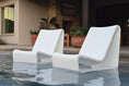 Load image into Gallery viewer, White concrete in-pool lounge chairs positioned in shallow water, designed for luxury pool decks and tanning ledges

