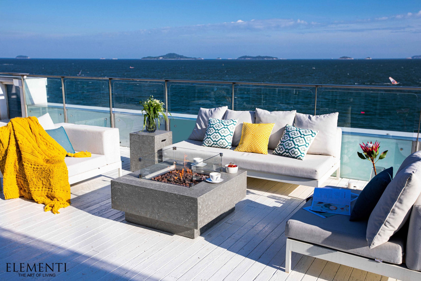 Elementi Manhattan Fire Table OFG103LG Outdoor Surplus USA