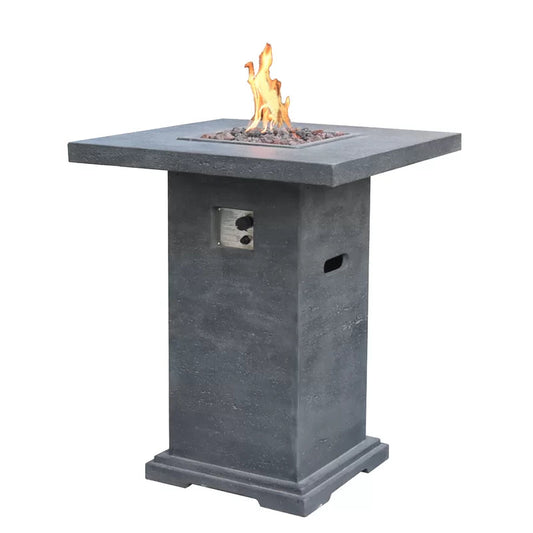 Elementi Montreal 42'' H x 34'' W Concrete Propane Outdoor Fire Pit Table Outdoor Surplus USA