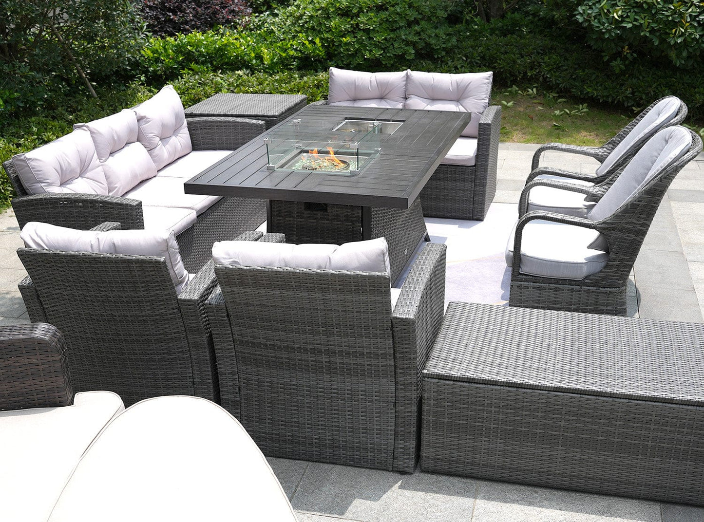 Homeroots 10-Piece Patio Conversation Set With Cushions And Storage Box Outdoor Surplus USA