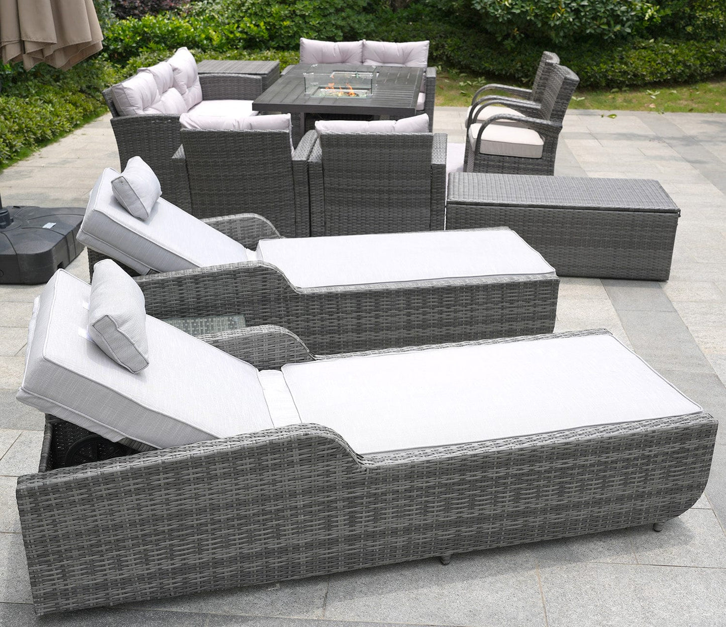 Homeroots 12-Piece Patio Conversation Set With Cushions And Chairs Outdoor Surplus USA