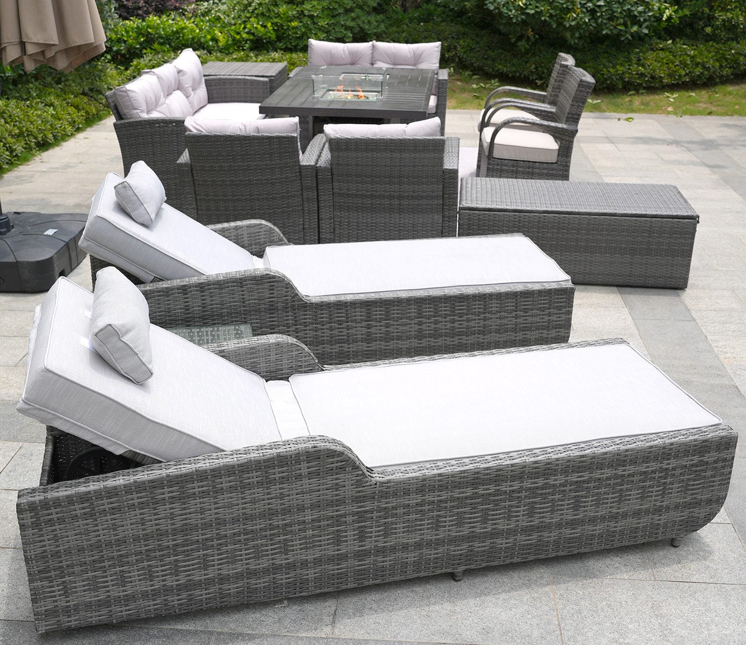 Homeroots 12-Piece Patio Conversation Set With Cushions And Chairs Outdoor Surplus USA