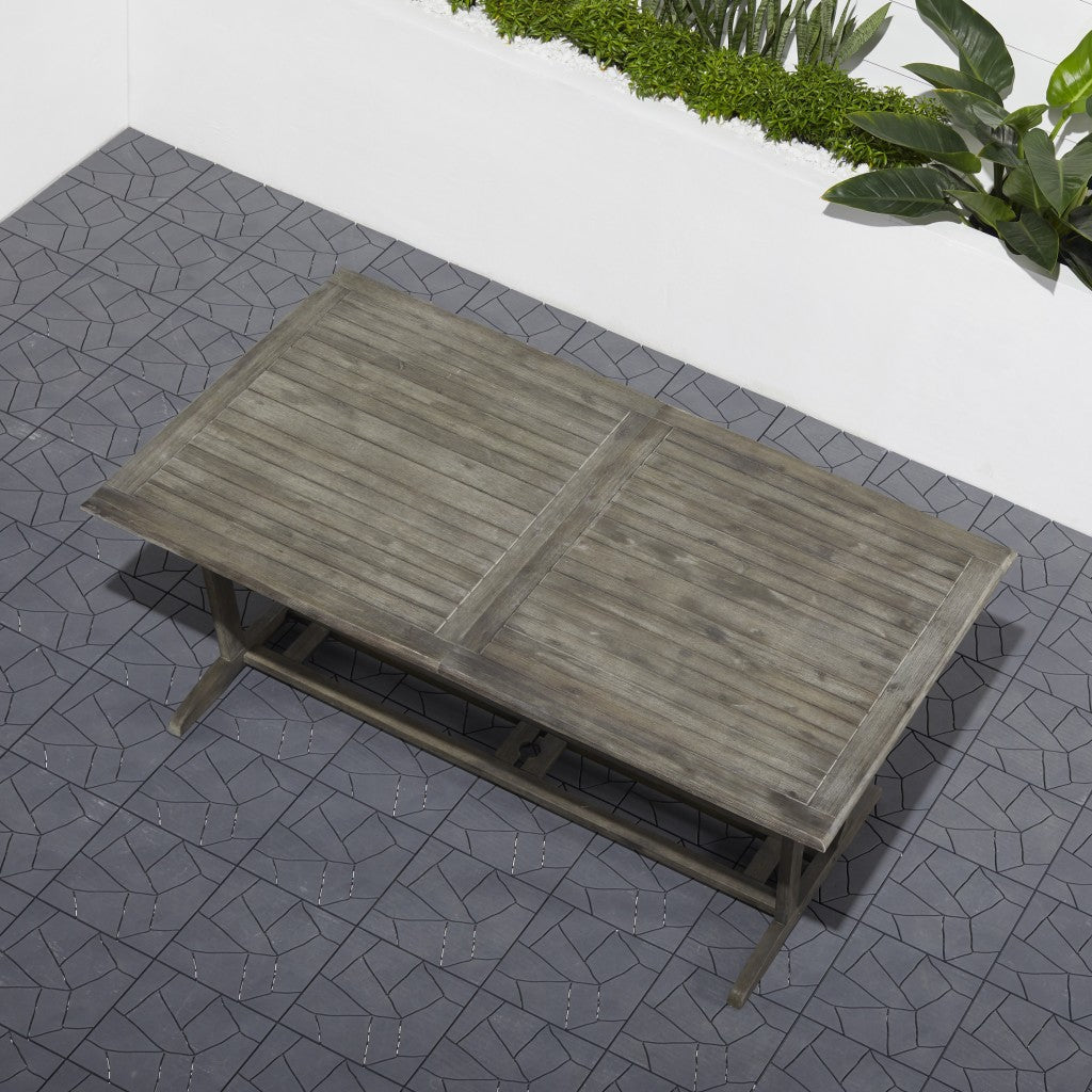 Homeroots Distressed Grey Extendable Dining Table Outdoor Surplus USA